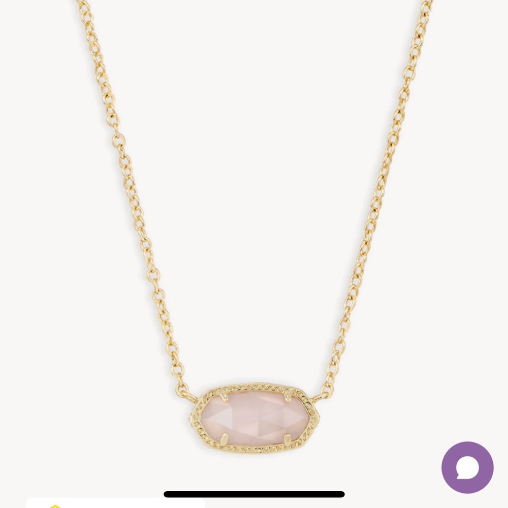Kendra Scott Elsa Gold Pendant Necklace in Rose Quartz